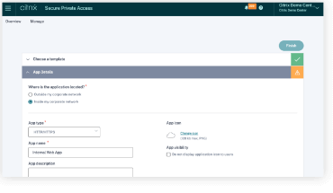 Citrix Secure Private Access 데모 스크린샷